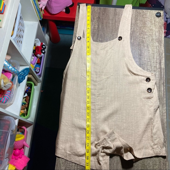 COPY - Lulus Up with the Sun Beige Short Overalls Size Large - Picture 8 of 15